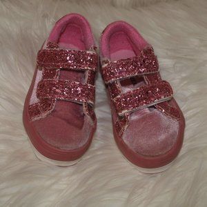 Kids Pink Velvet TENNIS SHOES With Glitter BY DREAM SEEK SIZE 5 GENTLY USED